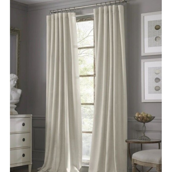 Valeron Estate Luxury Insulated Rod Pocket Panel Cotton Linen Drape 54x95 TAUPE - Picture 1 of 5